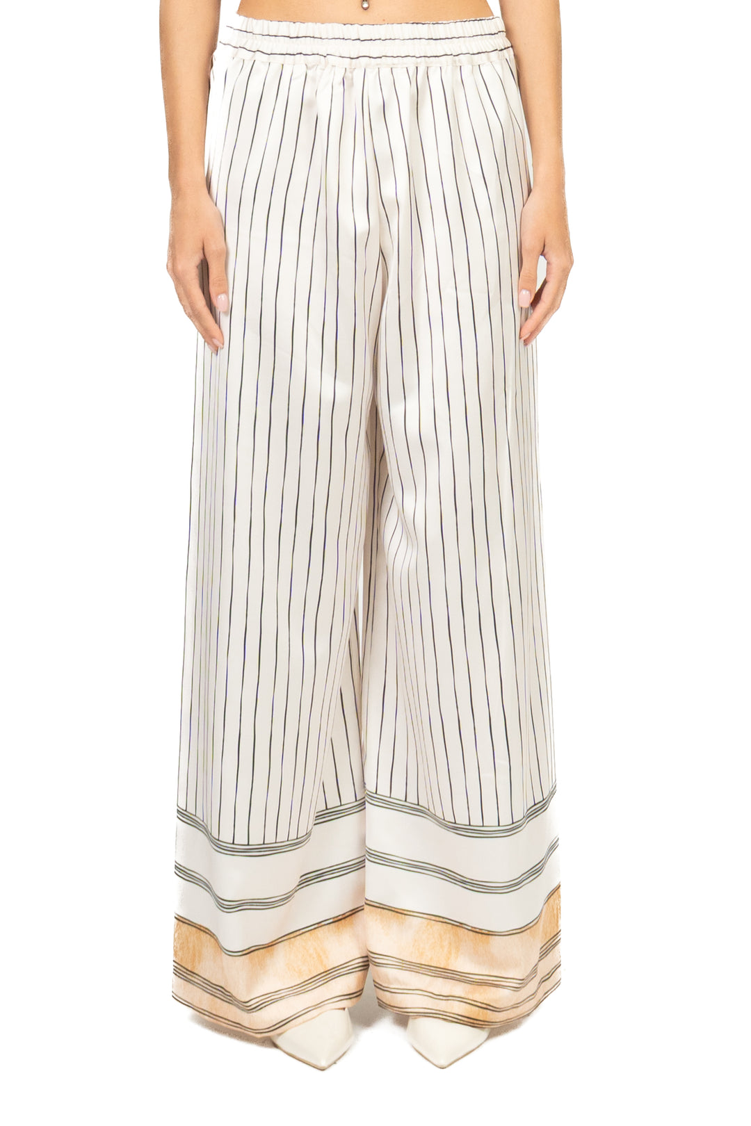 Dixie - Pantalone palazzo satin gessato Art. PDH91UU