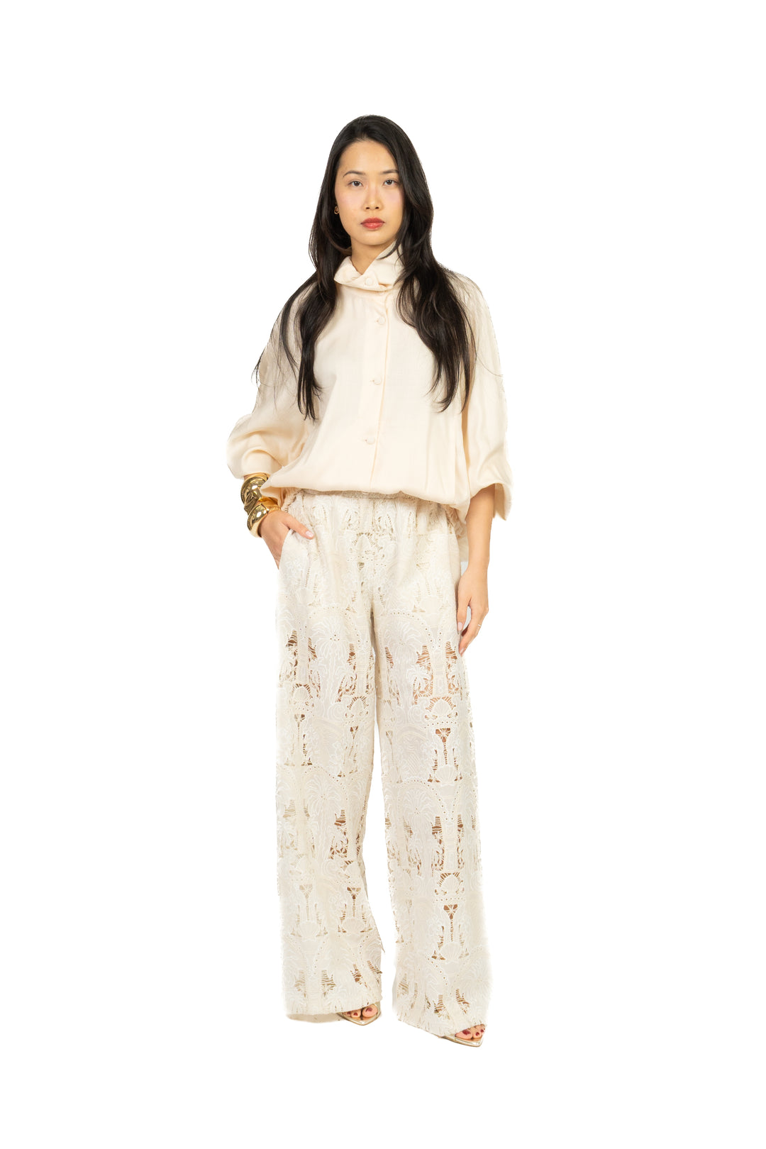 Tensione In - Pantalone palazzo pizzo san gallo Art. 39284