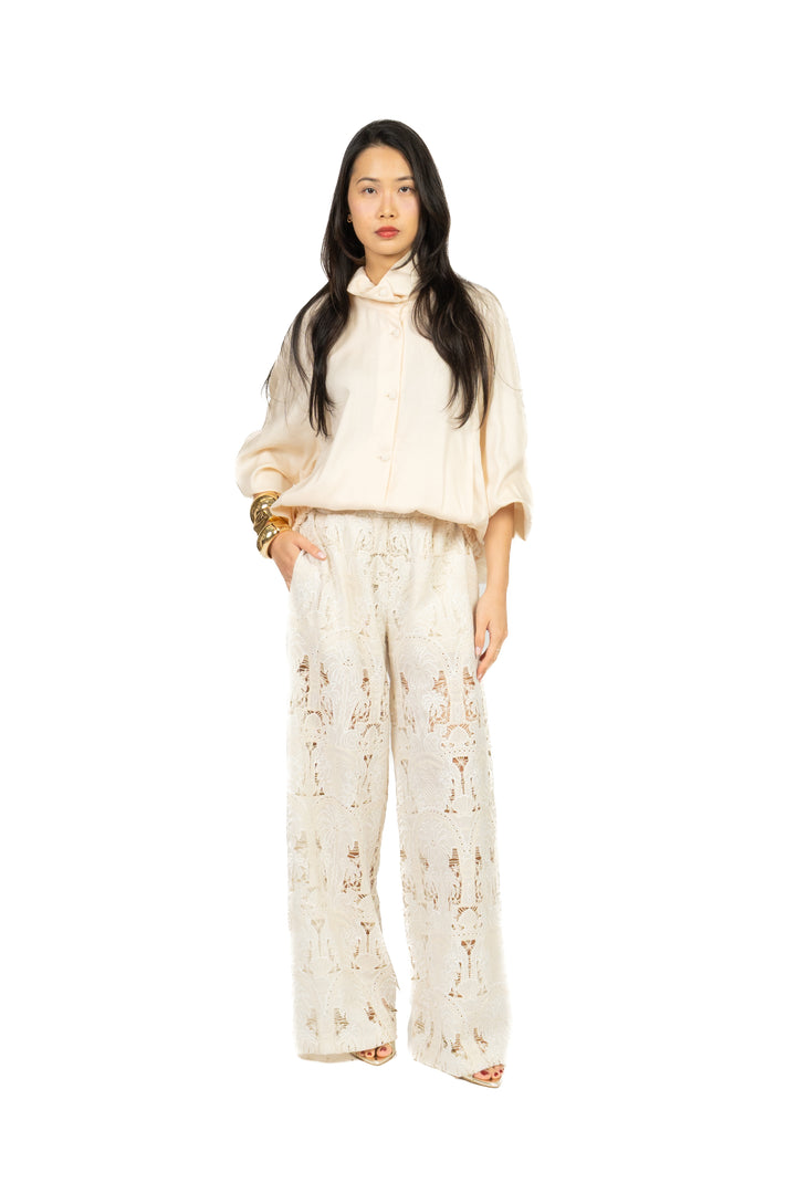 Tensione In - Pantalone palazzo pizzo san gallo Art. 39284