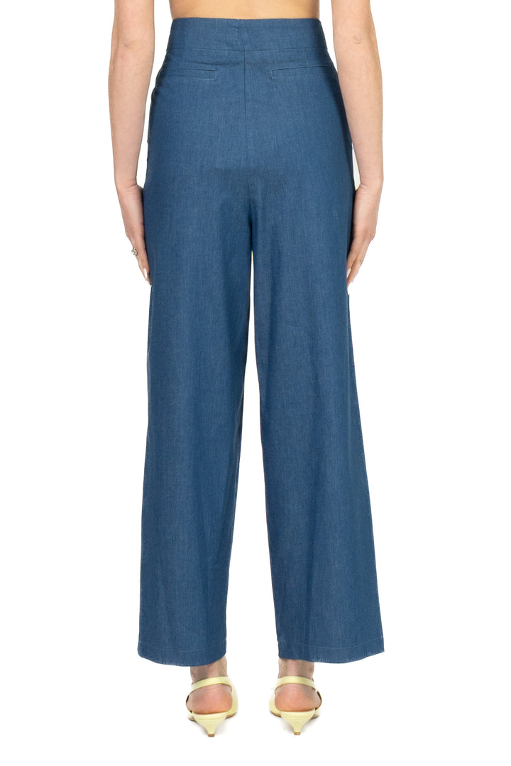 Tensione In - Pantalone chambray con pinces Art. 26P5036