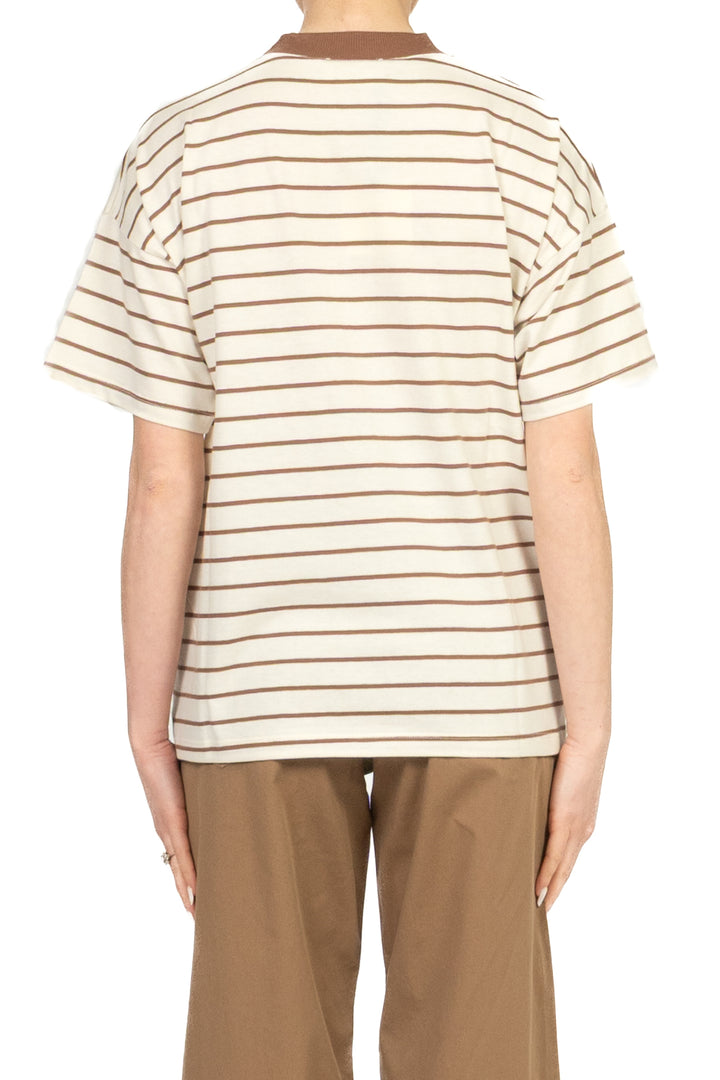 Vicolo - T-Shirt over rigata con stampa Art. RAB0838