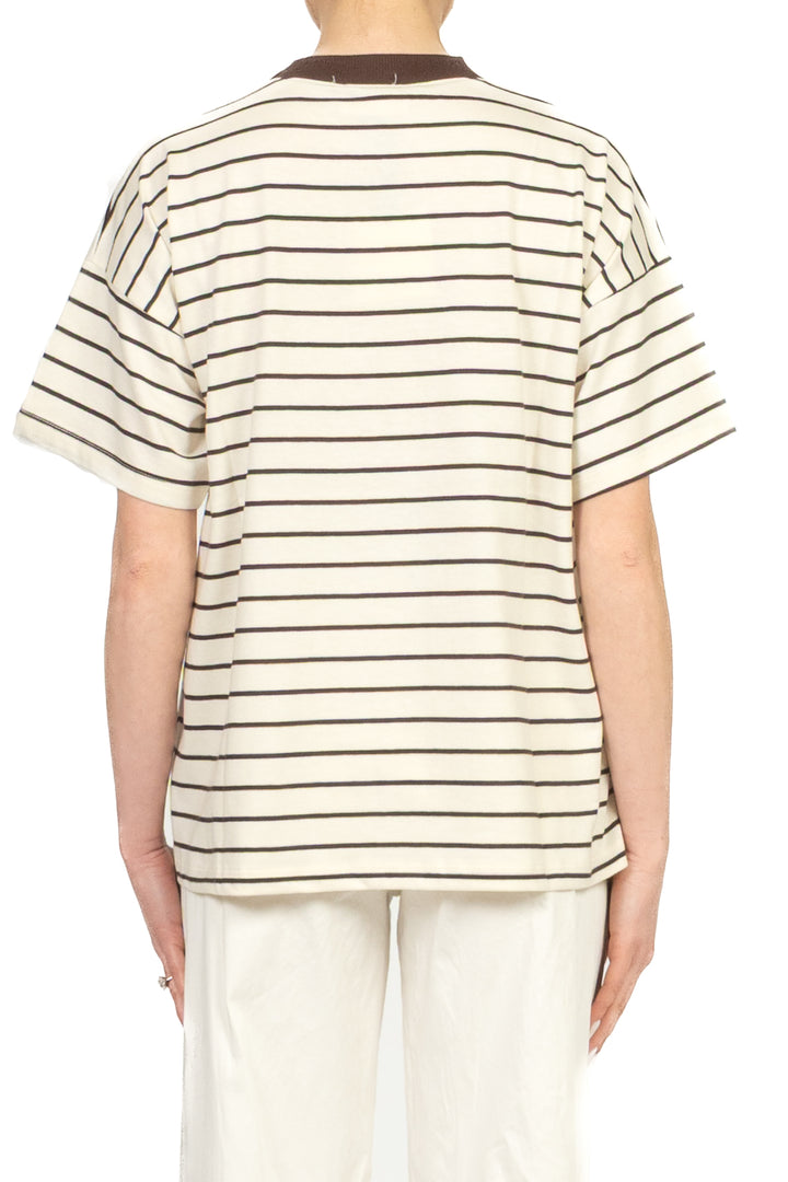 Vicolo - T-Shirt over rigata con stampa Art. RAB0805