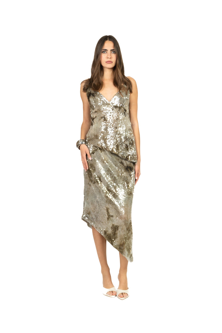 Dixie - Top asimmetrico con paillettes Art. RBAL1GC