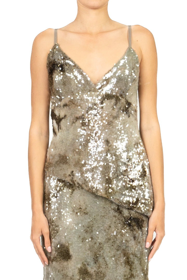 Dixie - Top asimmetrico con paillettes Art. RBAL1GC