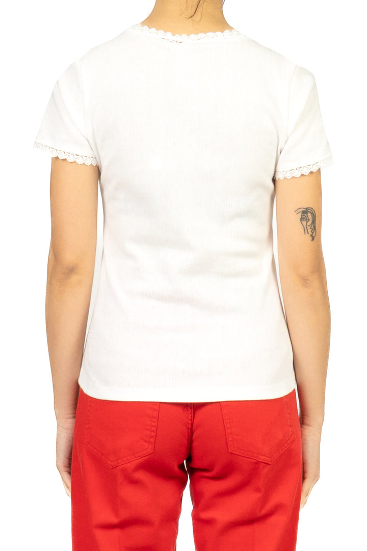 Tensione In - T-shirt lavorata con bottoncini Art. 39069