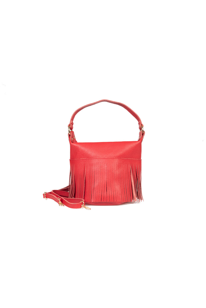 Upper - Borsa in pelle con frange