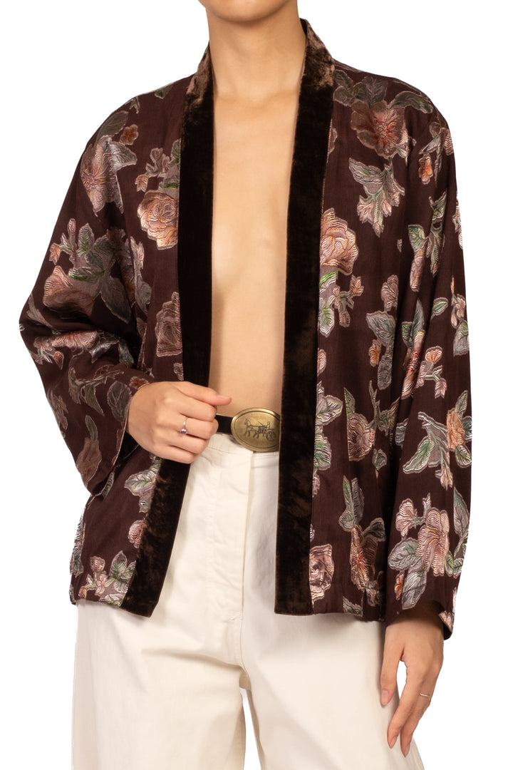 Wu'Side - Giacca bomber floreale profilo ciniglia Art. 26698