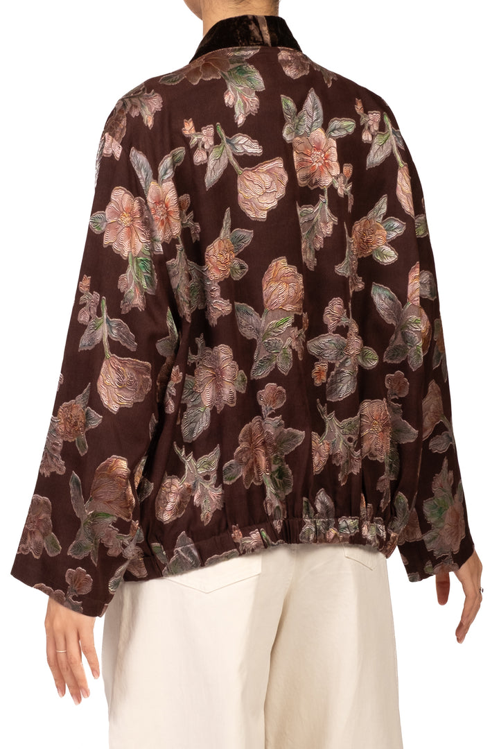 Wu'Side - Giacca bomber floreale profilo ciniglia Art. 26698