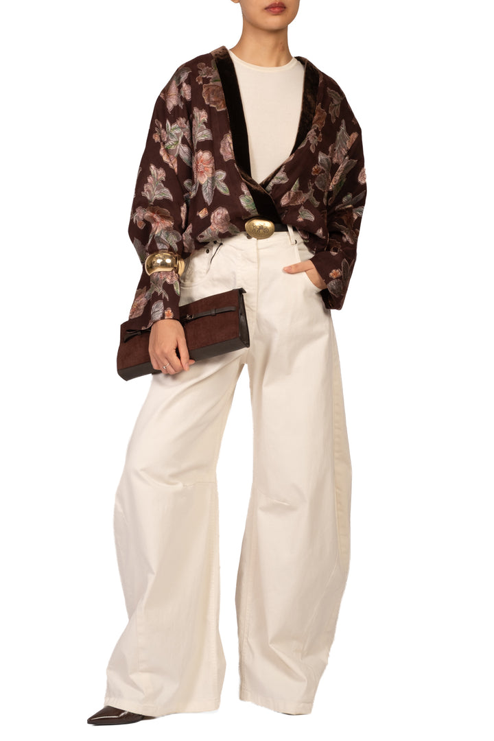 Wu'Side - Giacca bomber floreale profilo ciniglia Art. 26698