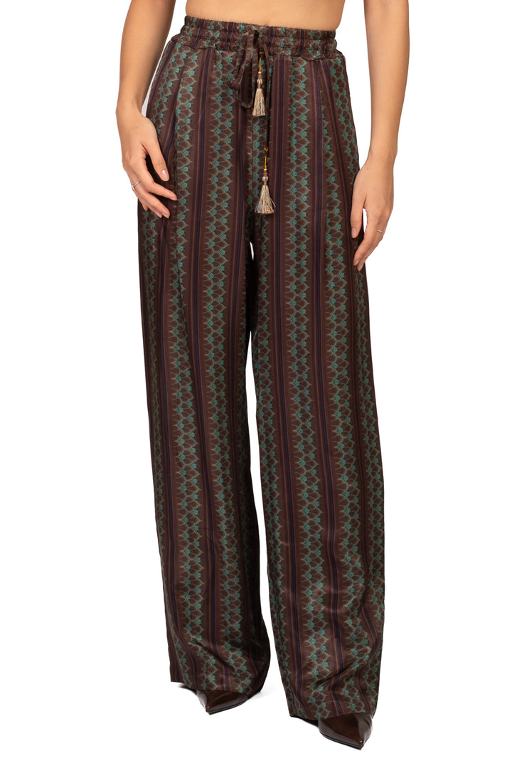 Wu'Side - Pantalone satin fantasia Art. 26395