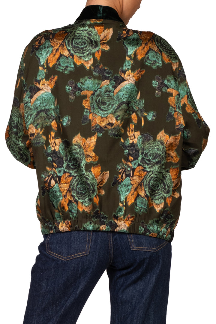 Wu'Side - Giacca bomber floreale profilo ciniglia Art. 26698