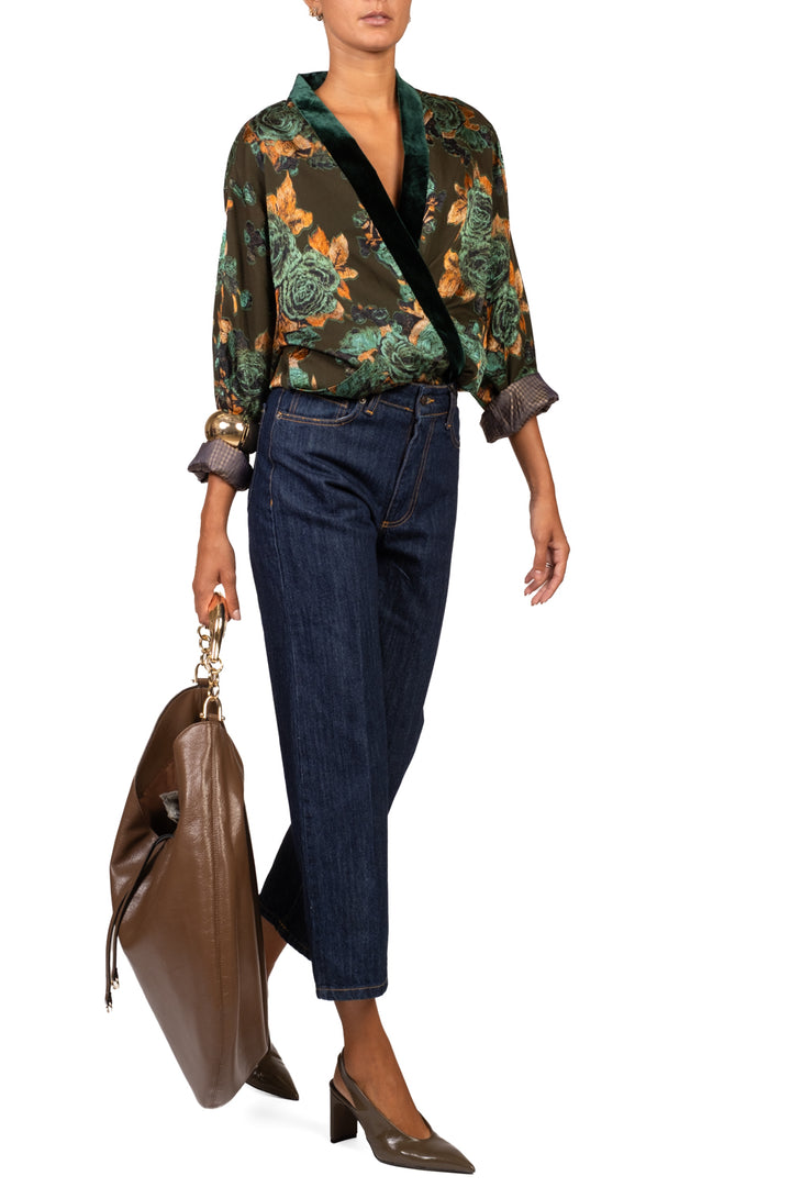 Wu'Side - Giacca bomber floreale profilo ciniglia Art. 26698