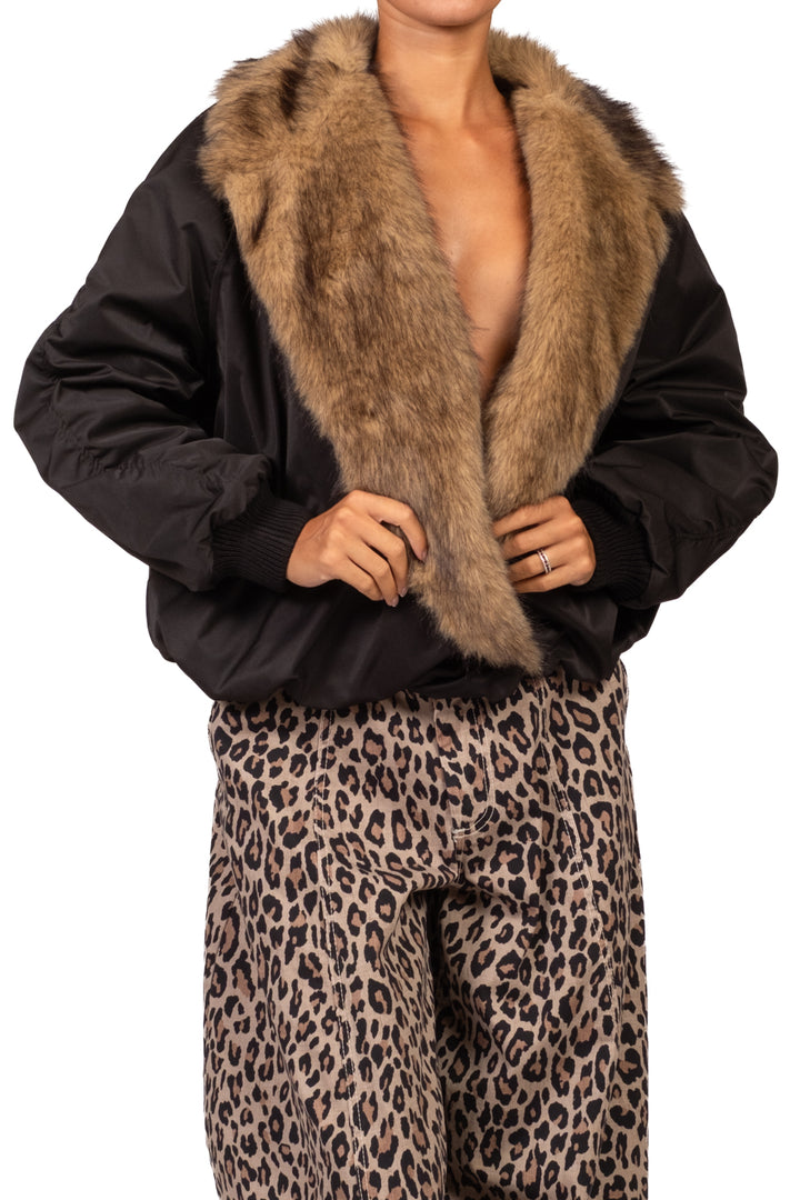 Tensione in - Bomber collo ecopelliccia Art. 226092