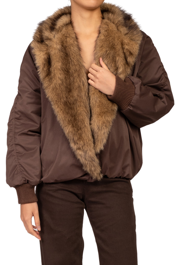 Tensione in - Bomber collo ecopelliccia Art. 226092
