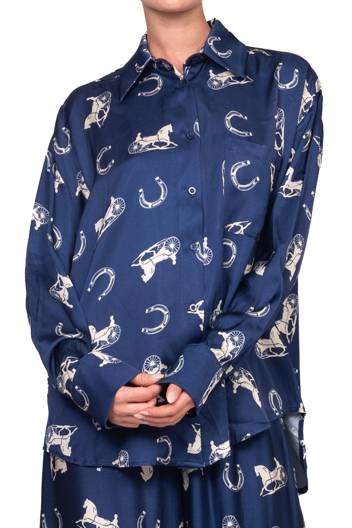 Tensione In - Camicia satin con stampa Art. FW260069