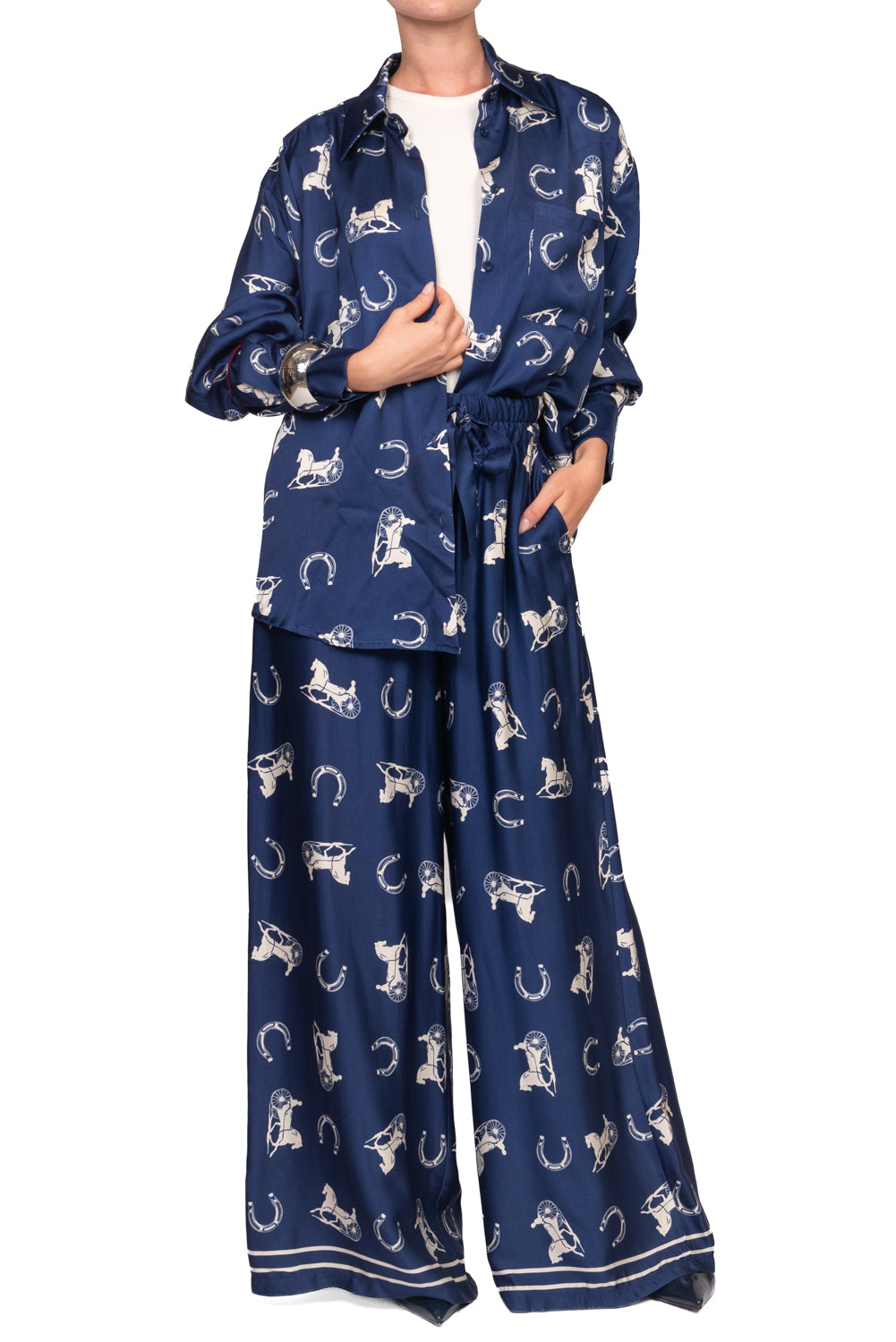 Tensione In - Camicia satin con stampa Art. FW260069