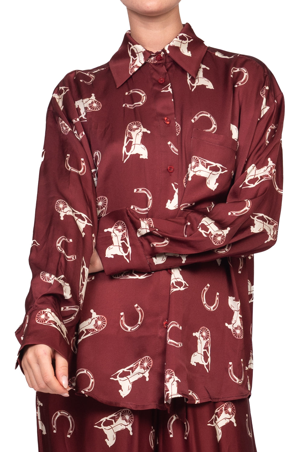 Tensione In - Camicia satin con stampa Art. FW260069