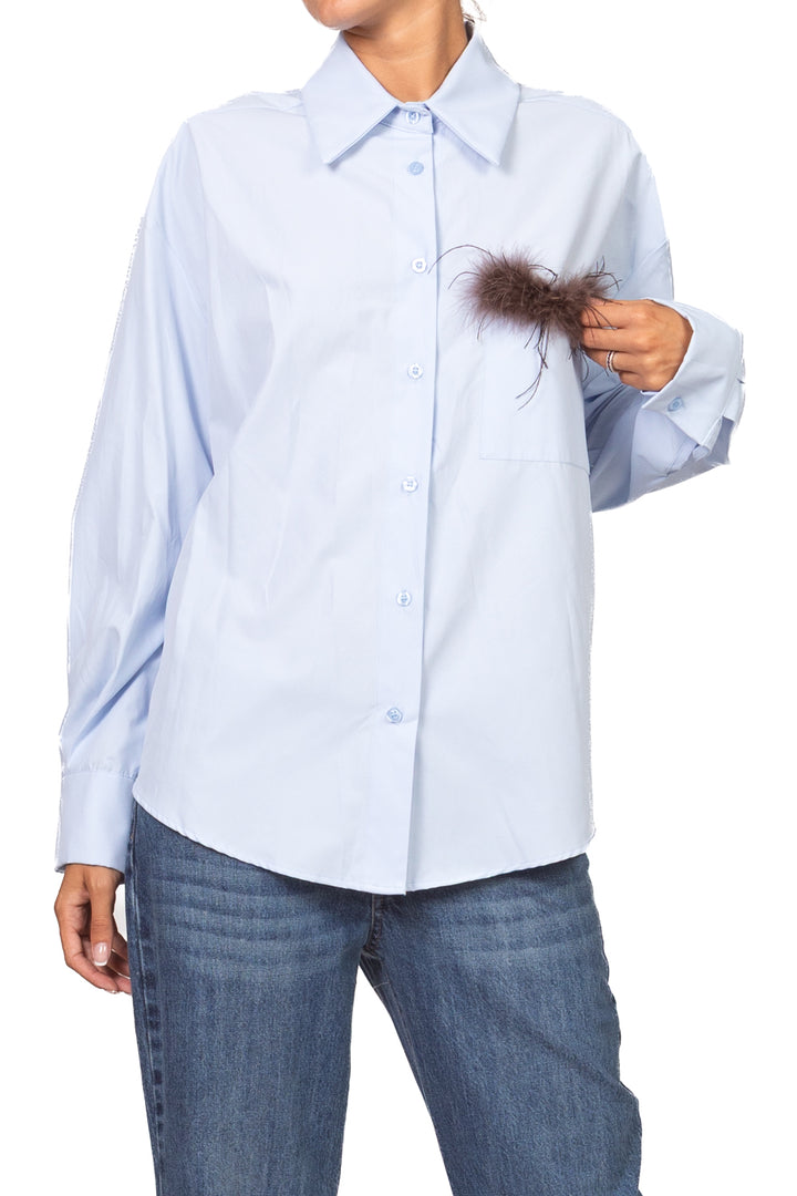 Tensione In - Camicia over con taschino piuma Art. FW260054
