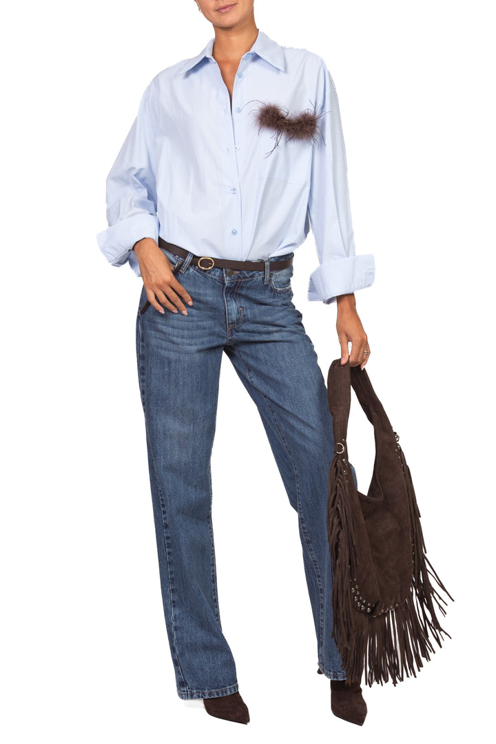 Tensione In - Camicia over con taschino piuma Art. FW260054