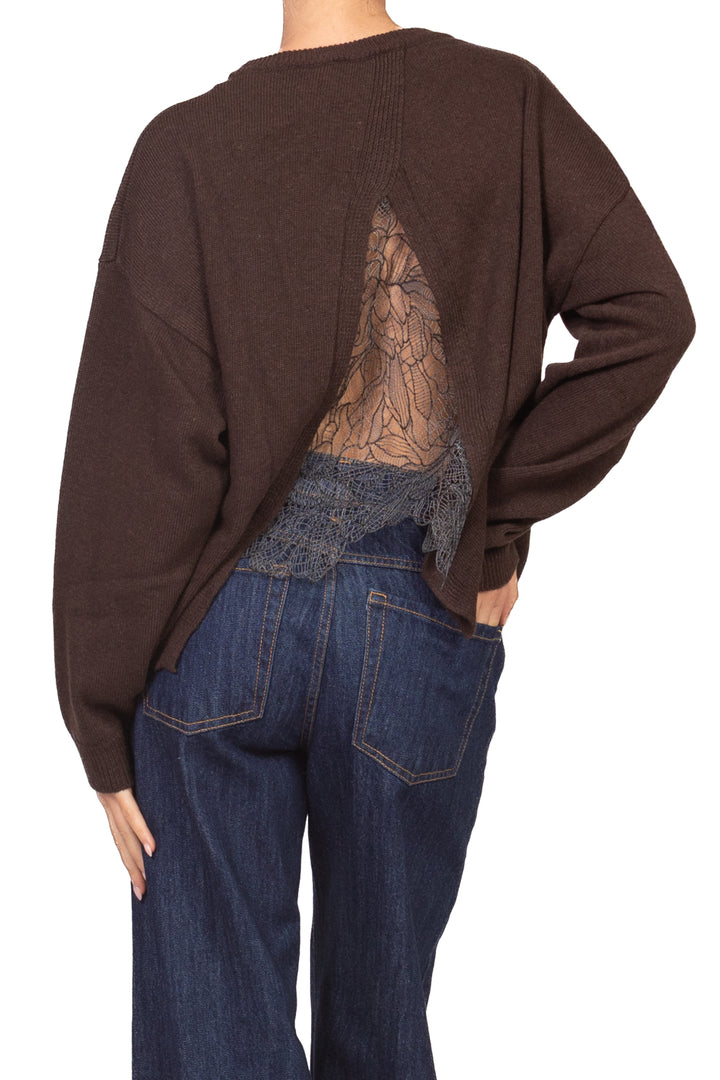 Vicolo - Maglia scollo posteriore con pizzo Art. 7AC7125