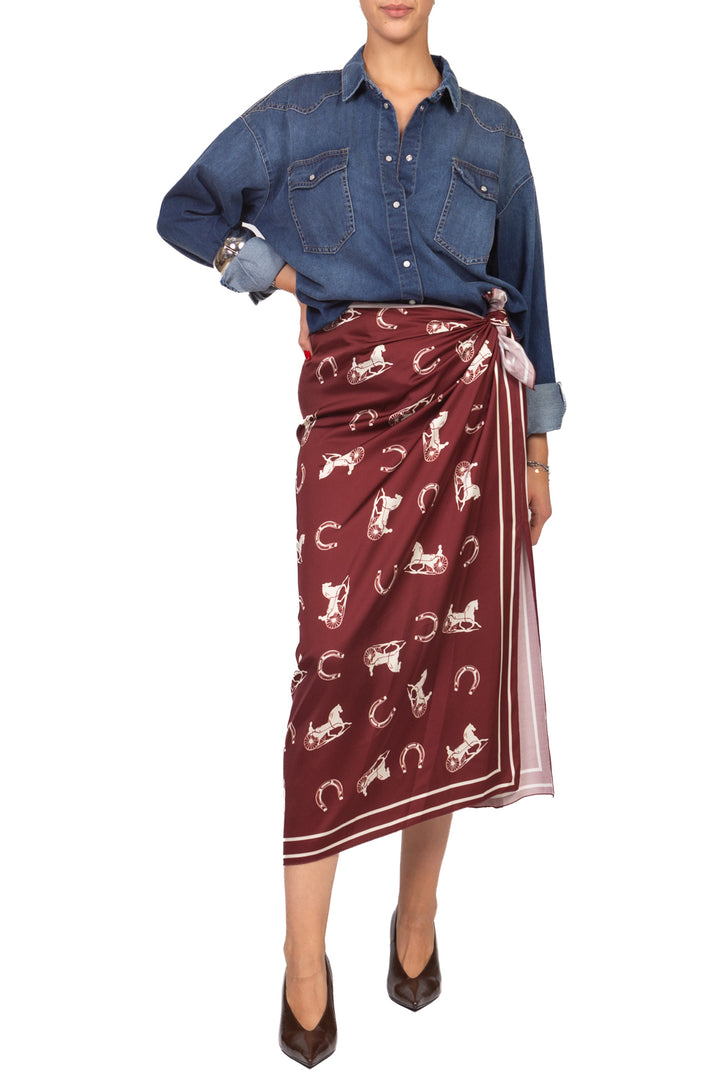 Tensione In - Gonna pareo satin con stampa Art. FW260070