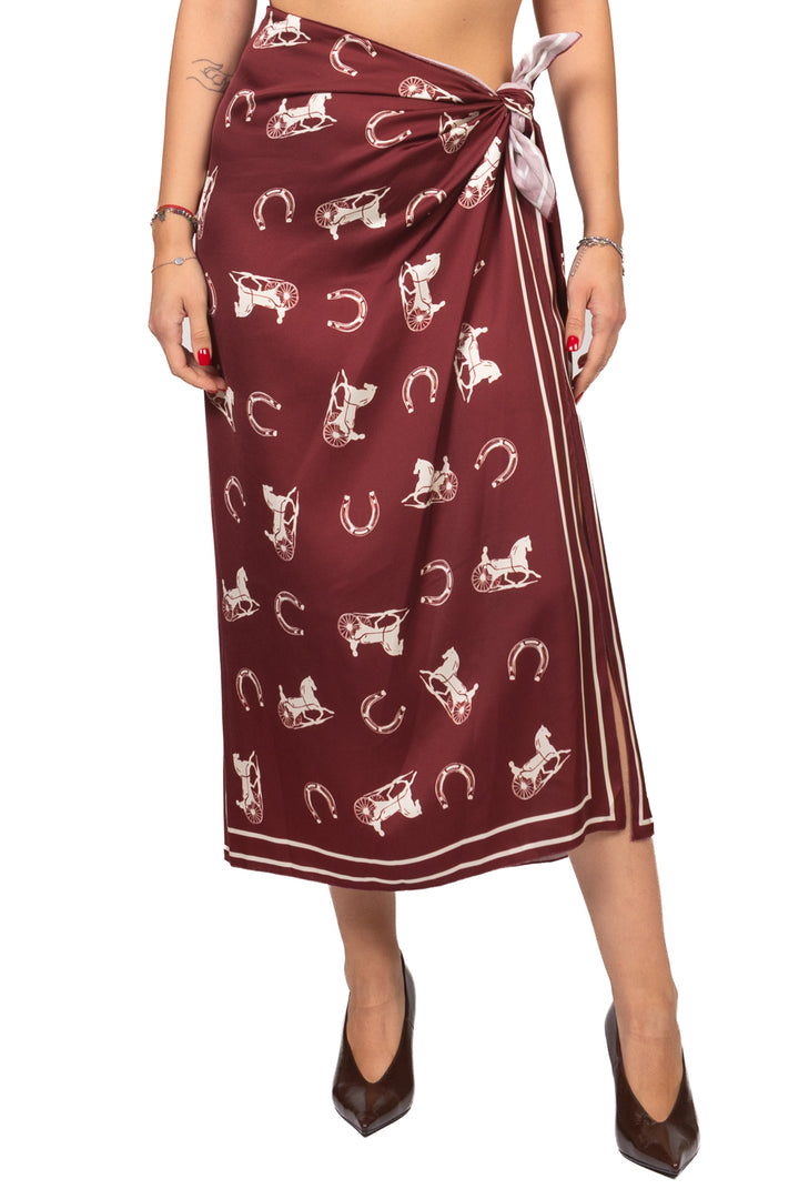 Tensione In - Gonna pareo satin con stampa Art. FW260070