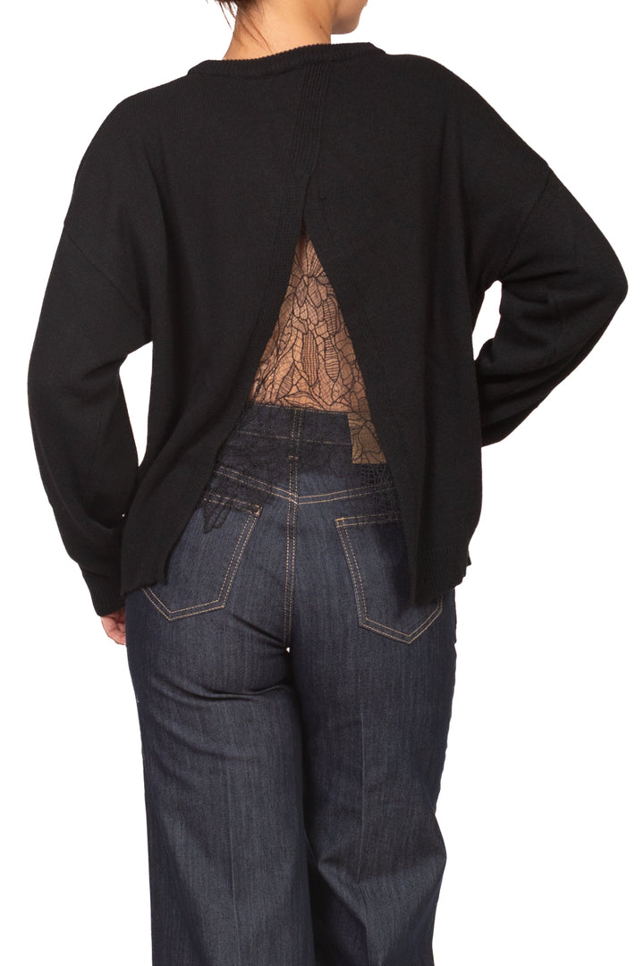 Vicolo - Maglia scollo posteriore con pizzo Art. 7AC7125