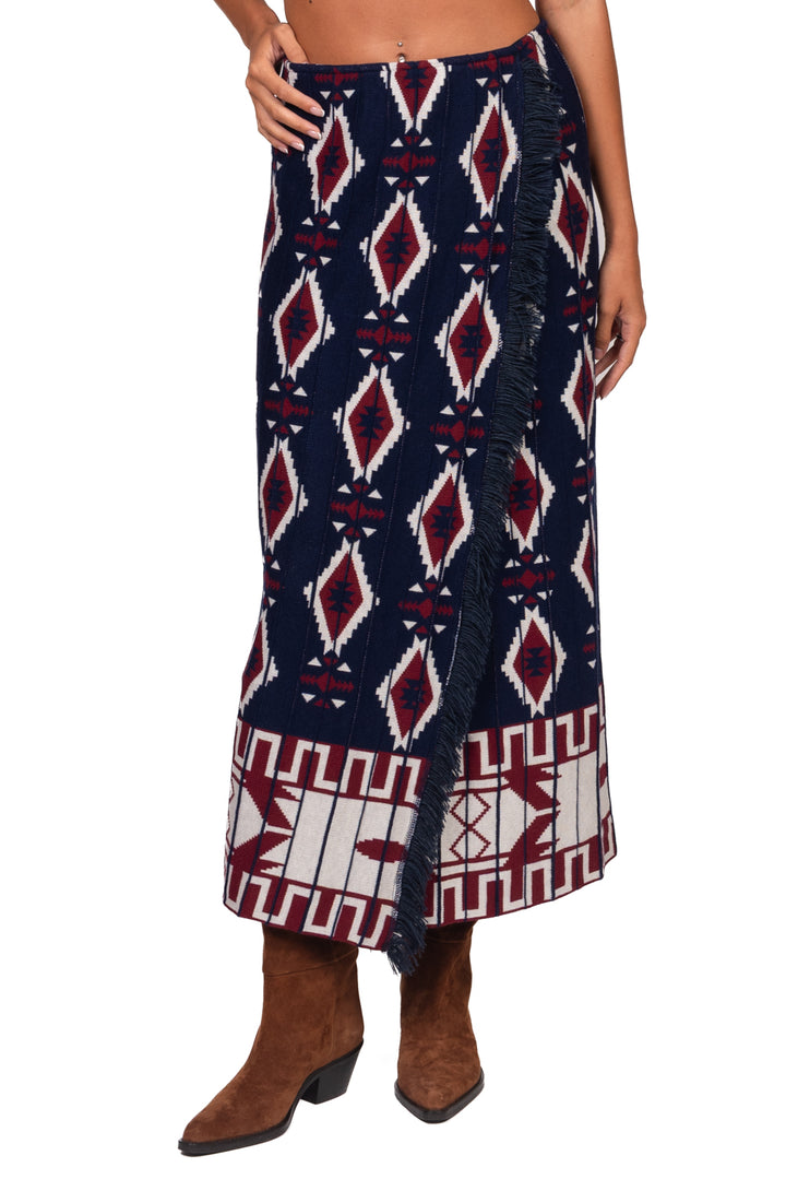 Tensione In - Gonna in tricot fantasia etnica Art. W6HMS07A465