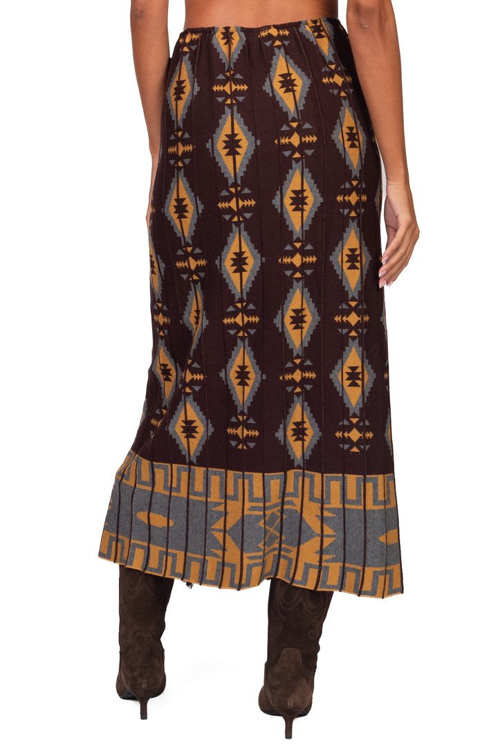 Tensione In - Gonna in tricot fantasia etnica Art. W6HMS07A465