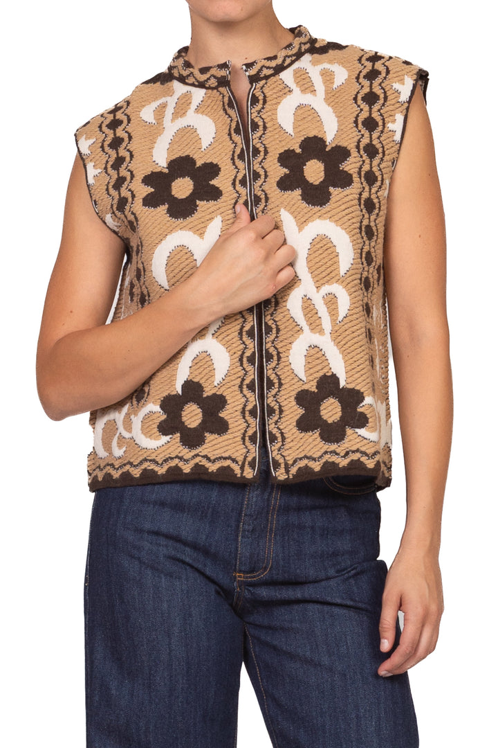Tensione In - Gilet aperto ricamato Art. W6HMG62A400
