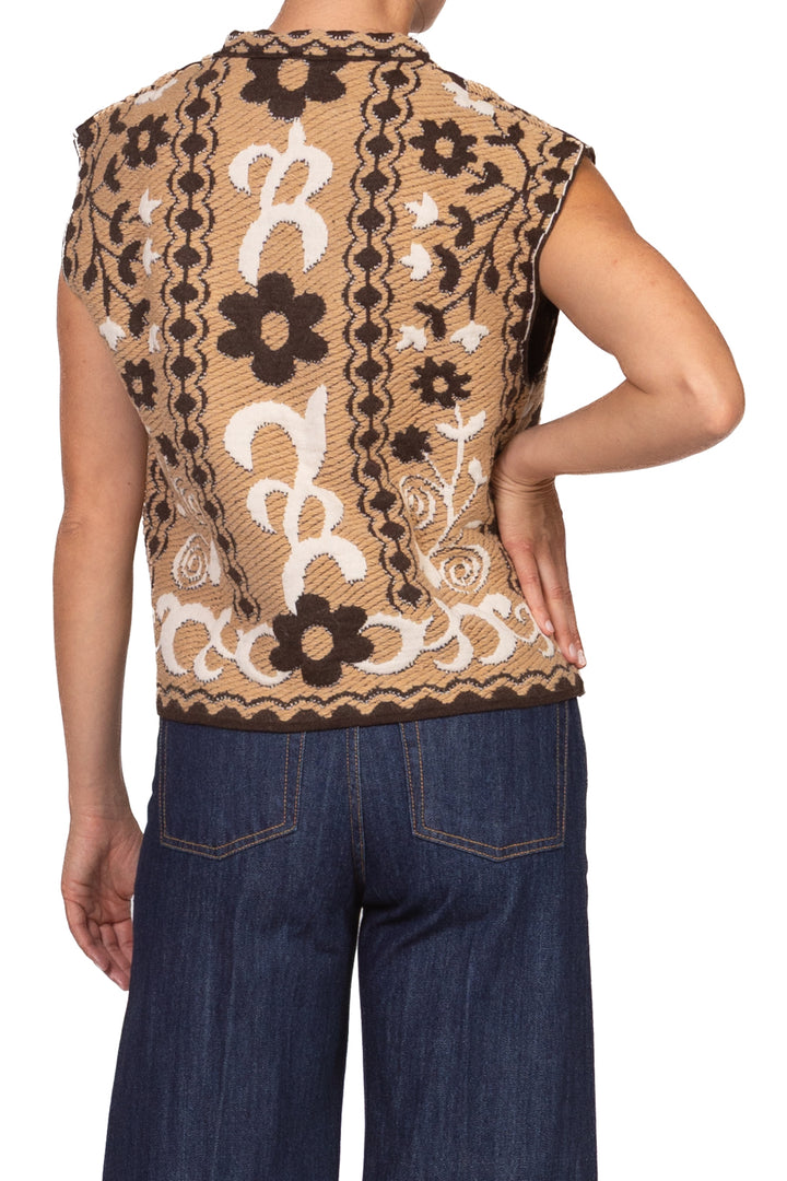 Tensione In - Gilet aperto ricamato Art. W6HMG62A400