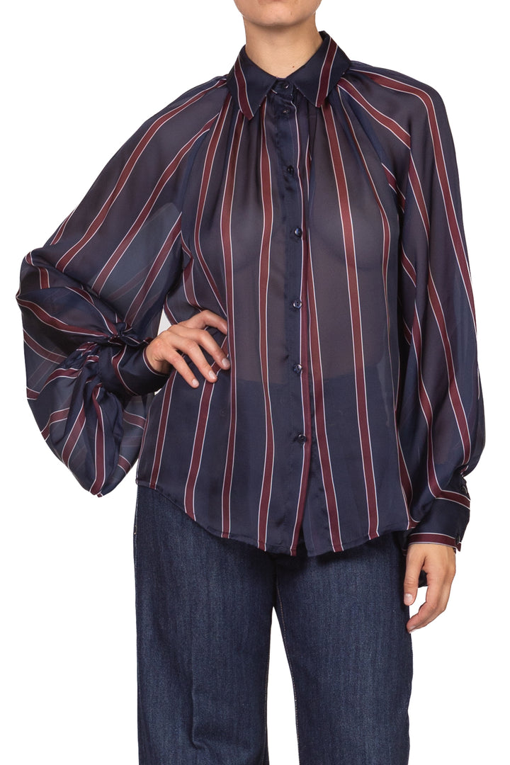 Tensione In - Camicia rigata con manica palloncino Art. 27C6245