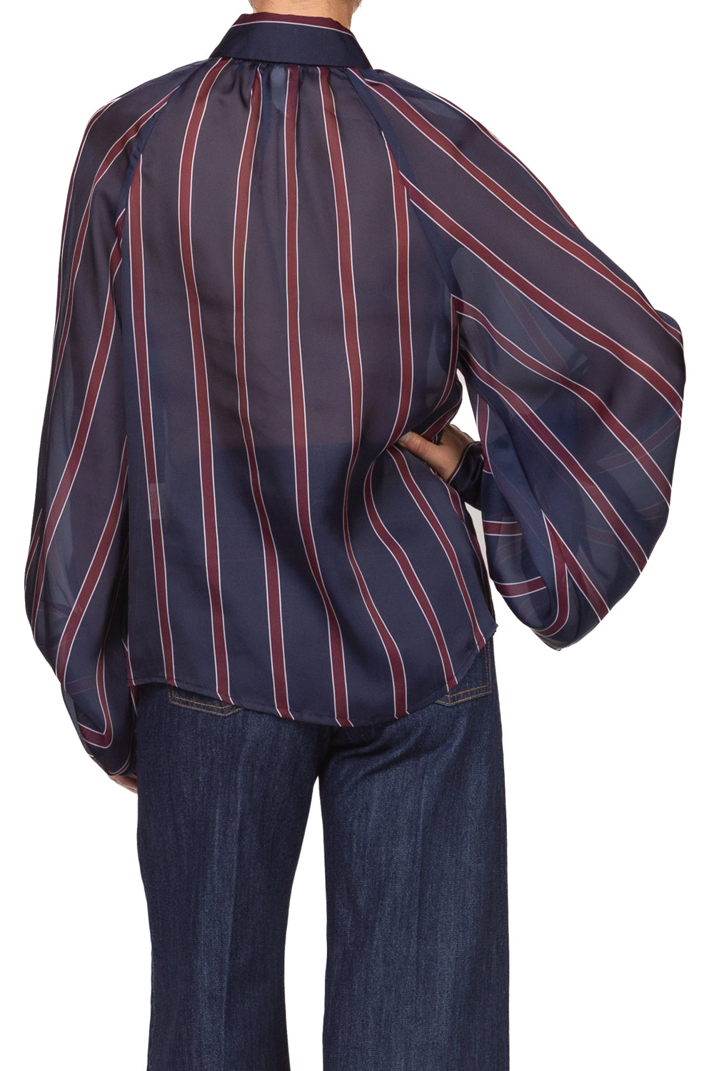 Tensione In - Camicia rigata con manica palloncino Art. 27C6245
