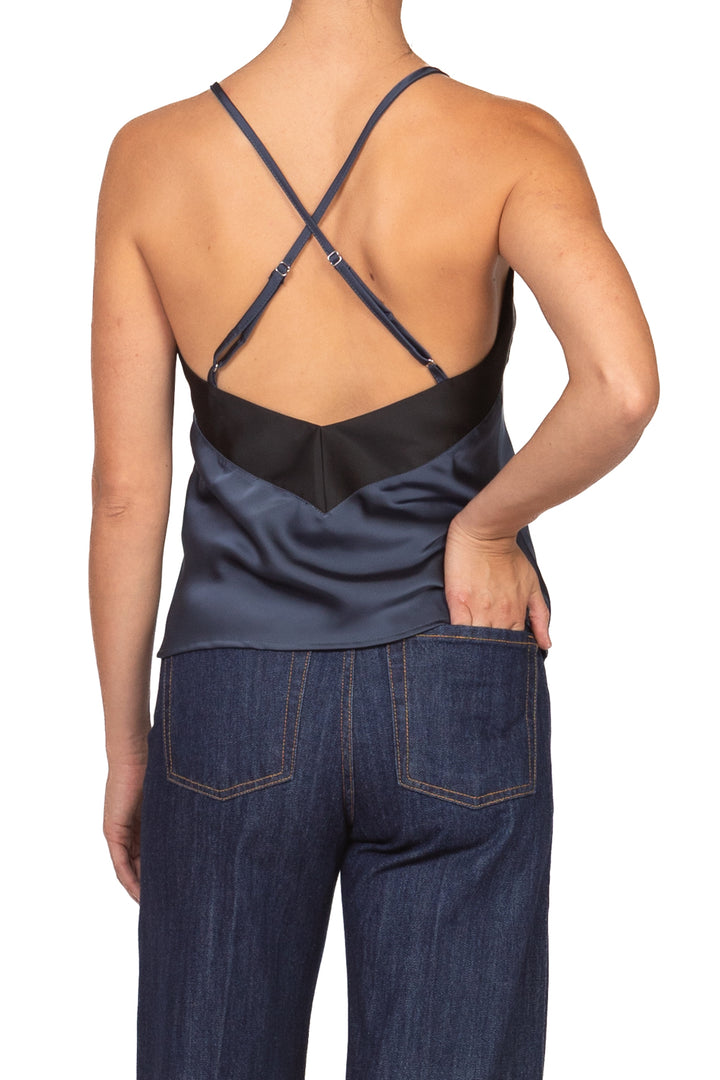 Dixie - Top satin bretella bicolor Art. RBDM2HE