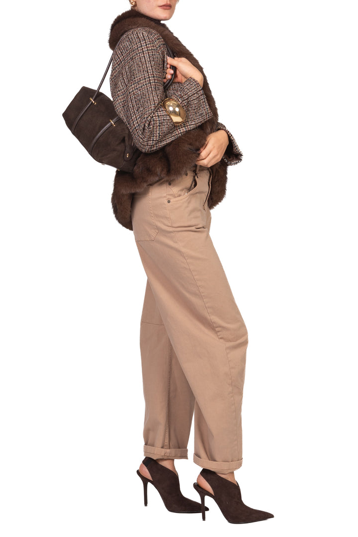 Tensione In - Cappotto corto in tweed profilo pelliccia Art. FW260071