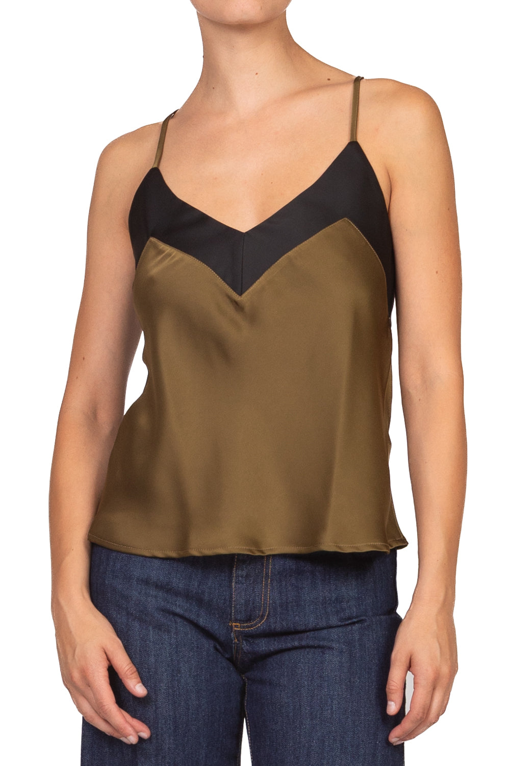 Dixie - Top satin bretella bicolor Art. RBDM2HE