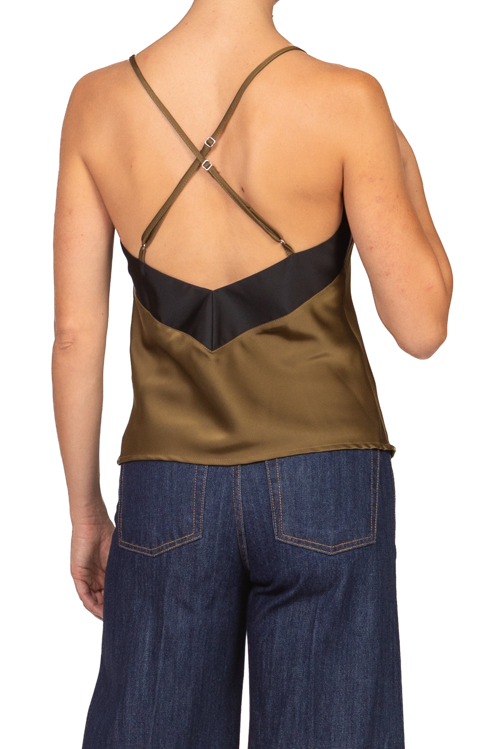 Dixie - Top satin bretella bicolor Art. RBDM2HE