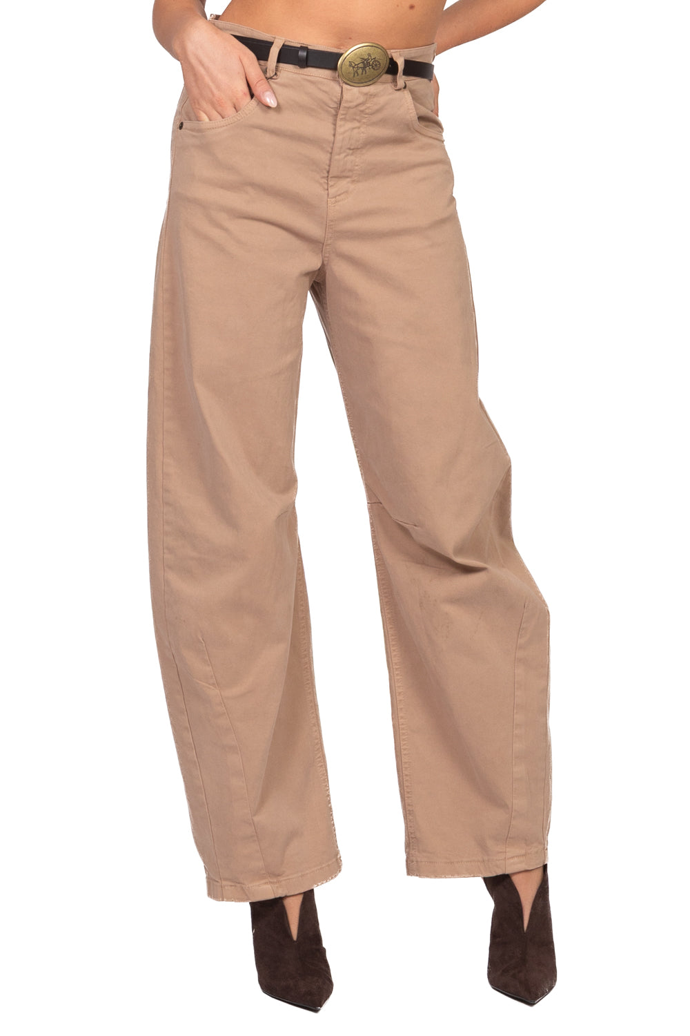 Tensione In - Pantalone barrel con cinta Art. W26P231