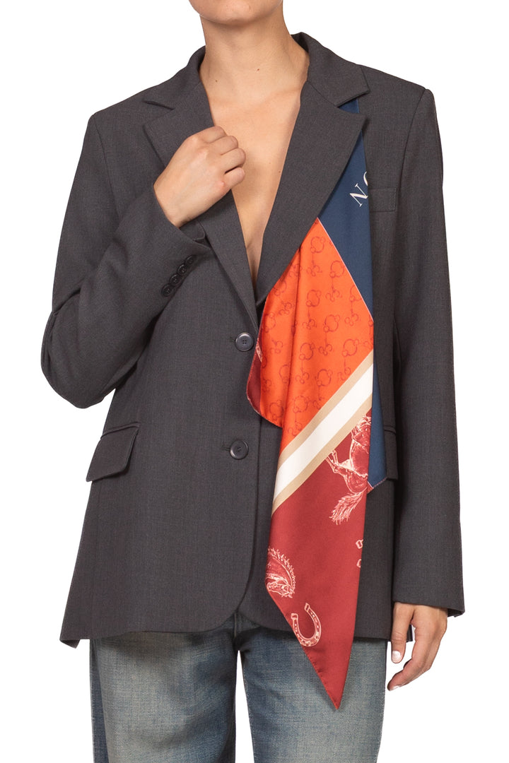 Tensione In - Giacca over con foulard Art. W26J493
