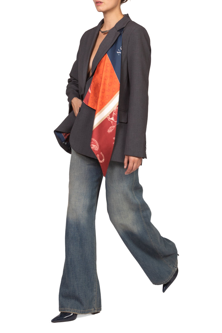 Tensione In - Giacca over con foulard Art. W26J493