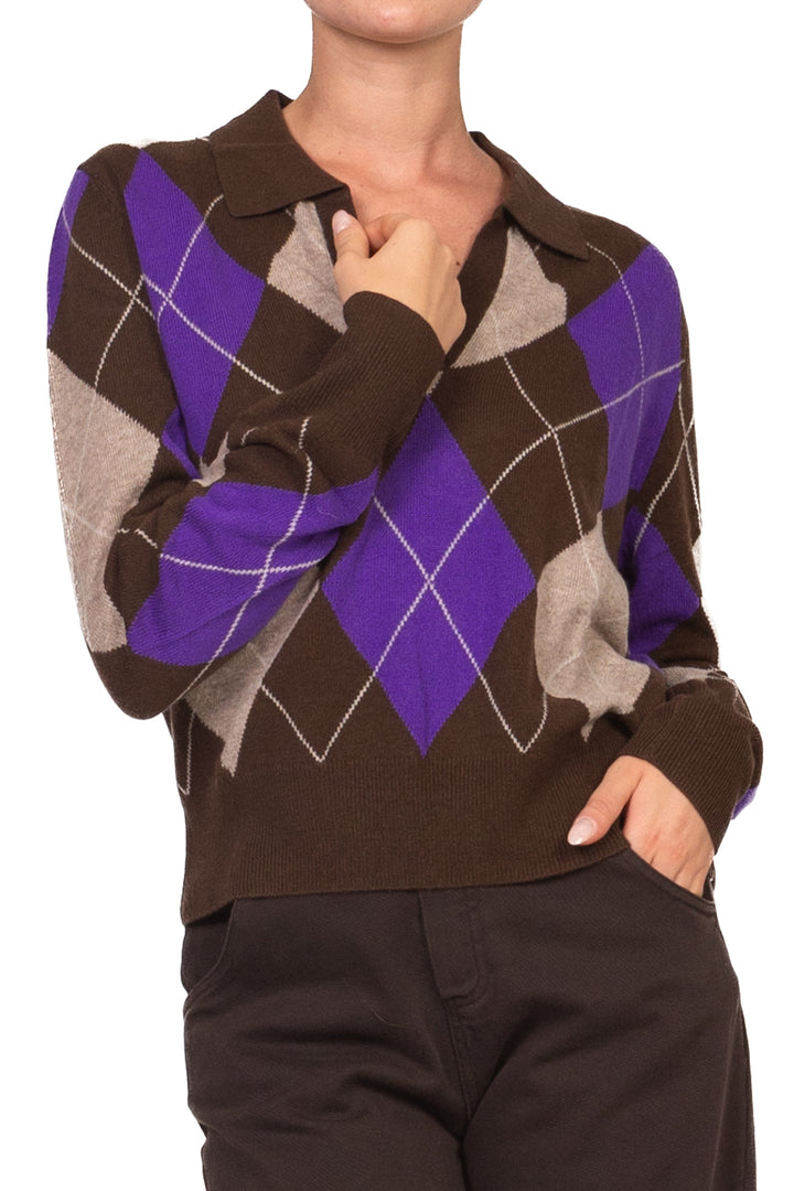 Tensione In - Maglia rombi con colletto in lana Art. WL1796-R-AI26