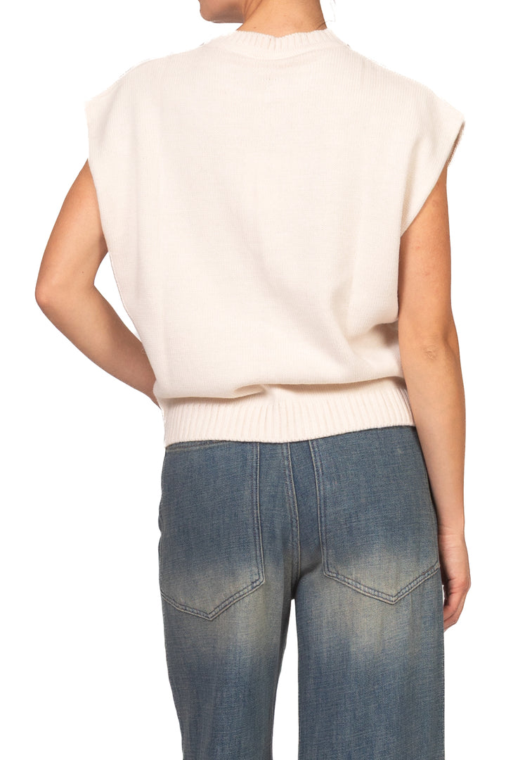 Tensione In - Gilet misto lana stampa N5 Art. W6HMT11A400
