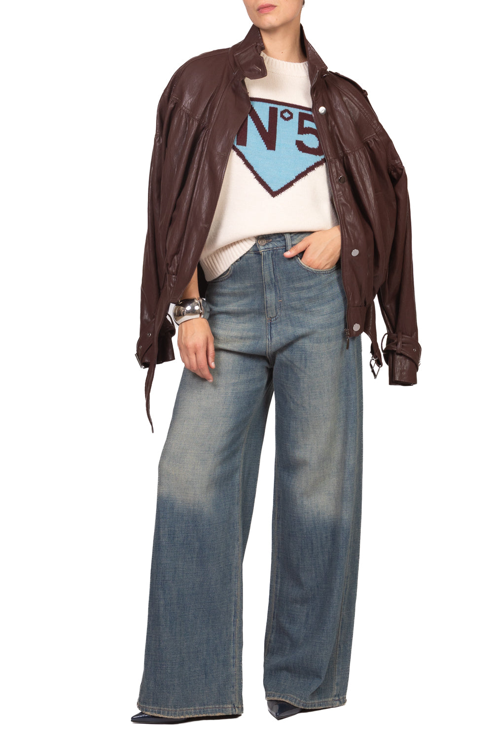 Tensione In - Gilet misto lana stampa N5 Art. W6HMT11A400