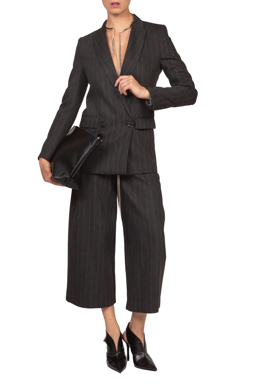 Vicolo - Pantalone crop gessato Art. TAC1092