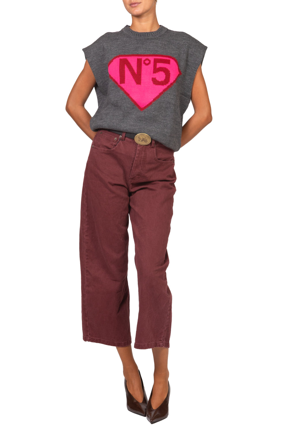 Tensione In - Gilet misto lana stampa N5 Art. W6HMT11A400