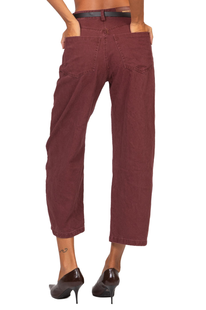 Tensione In - Pantalone barrel crop con cinta Art. W26P496