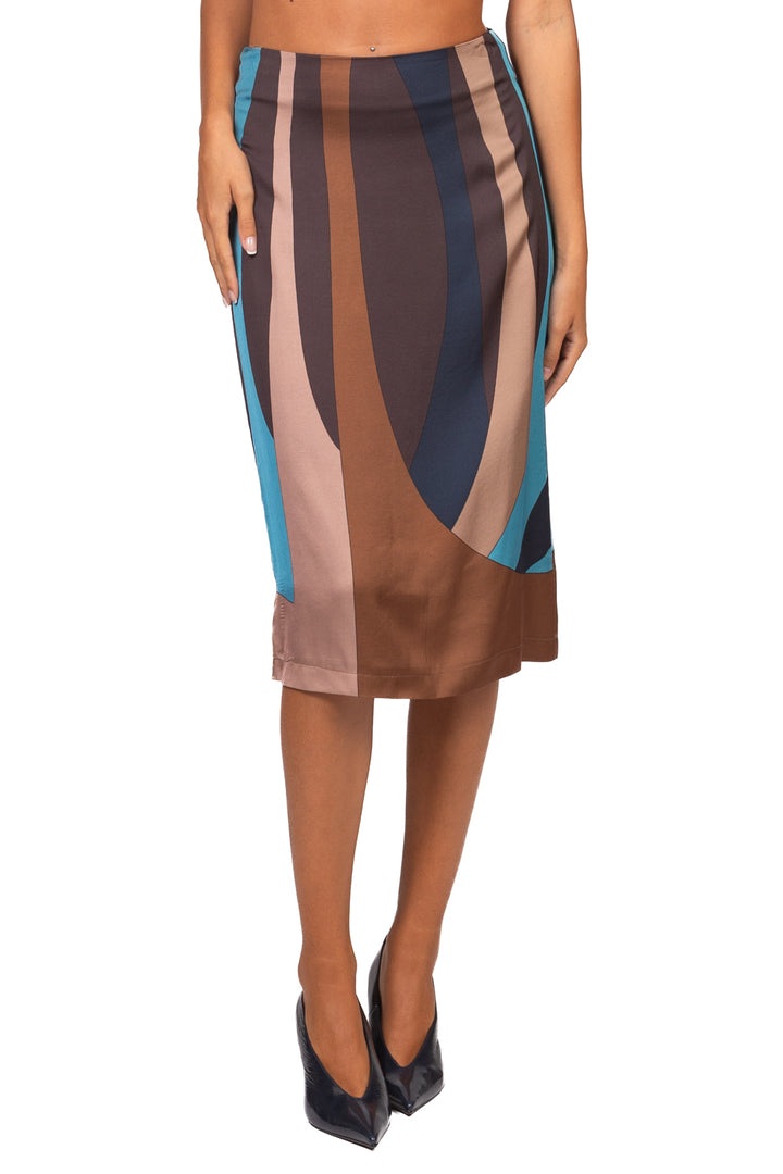 Tensione In - Gonna satin midi fantasia Art. FW260066