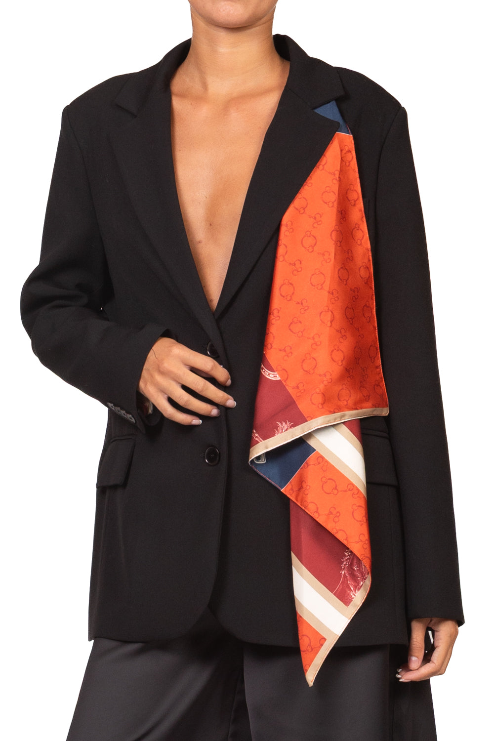 Tensione In - Giacca over con foulard Art. W26J493