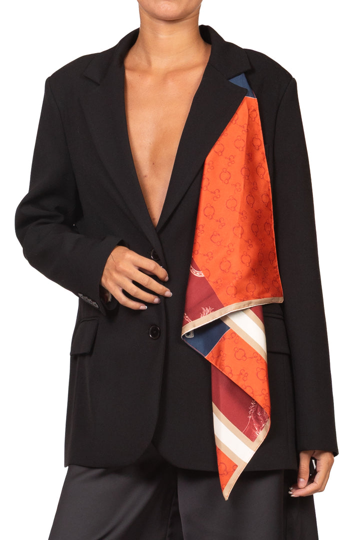 Tensione In - Giacca over con foulard Art. W26J493