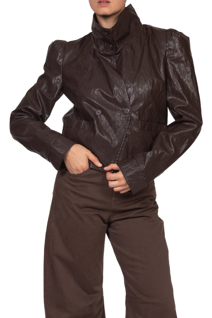 Tensione In - Giacca ecopelle con spalline Art. 27B6243
